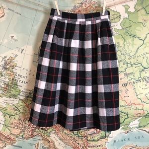 Vintage Plaid Midi Skirt